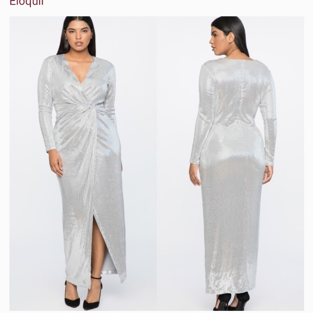 Eloquii Dazzling Sequin pink Dress